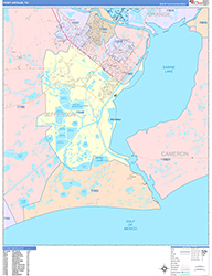 Port Arthur Wall Map Color Cast Style 2026